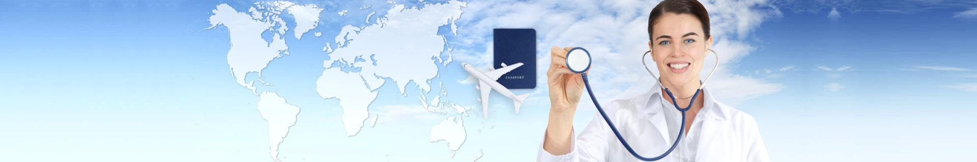 International travel medical insurance concept