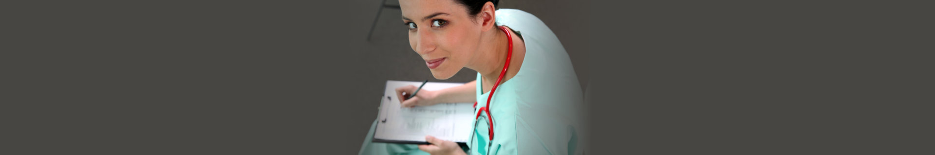 nurse filling out medical files